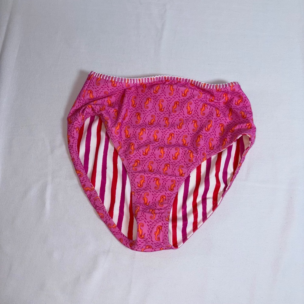 Target x roller rabbit Seahorse Striped Swim Bottoms Pink Reversible High Waist